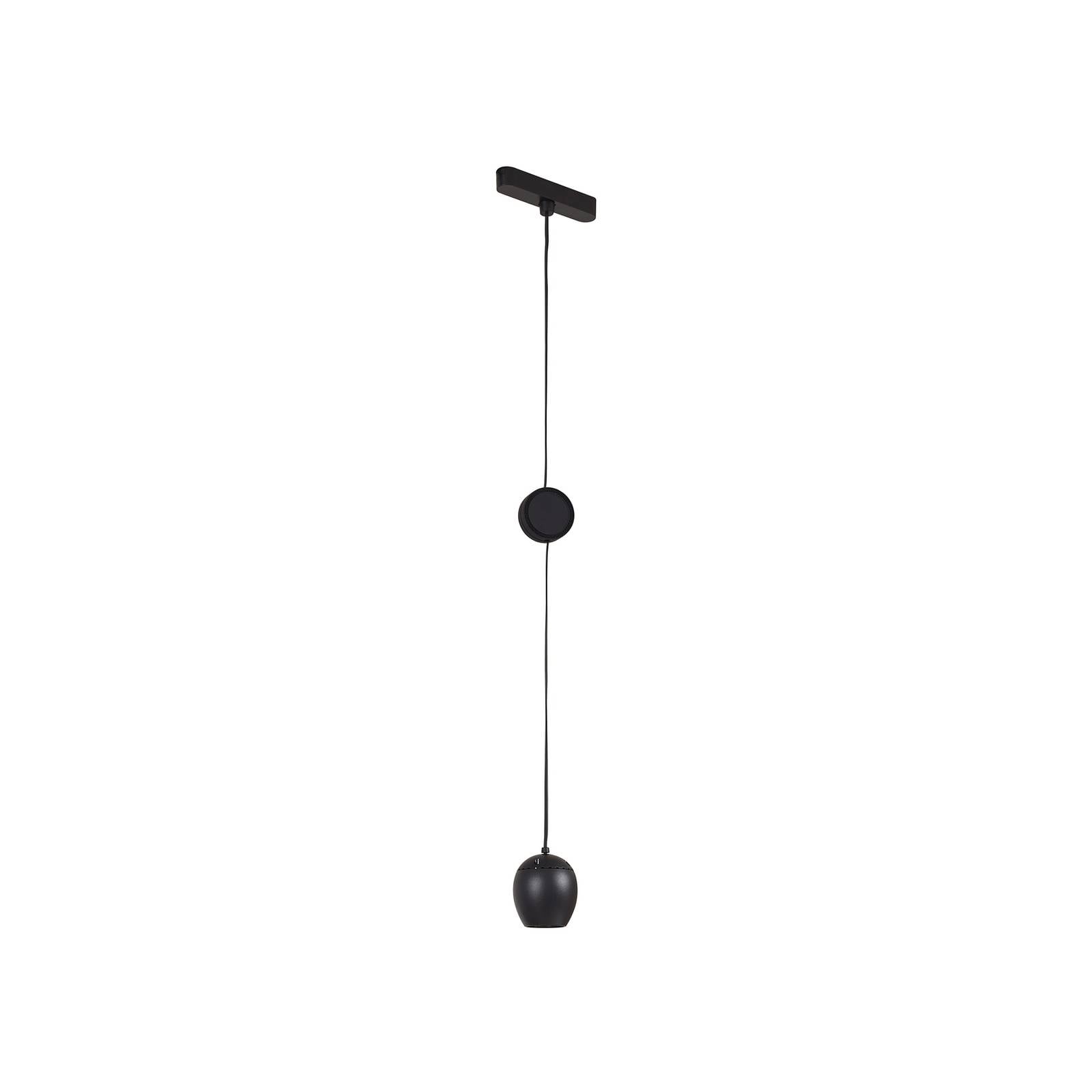 Lindby LED-Pendelleuchte Lumaro, schwarz,Ø6,2 cm,48V,dimmbar