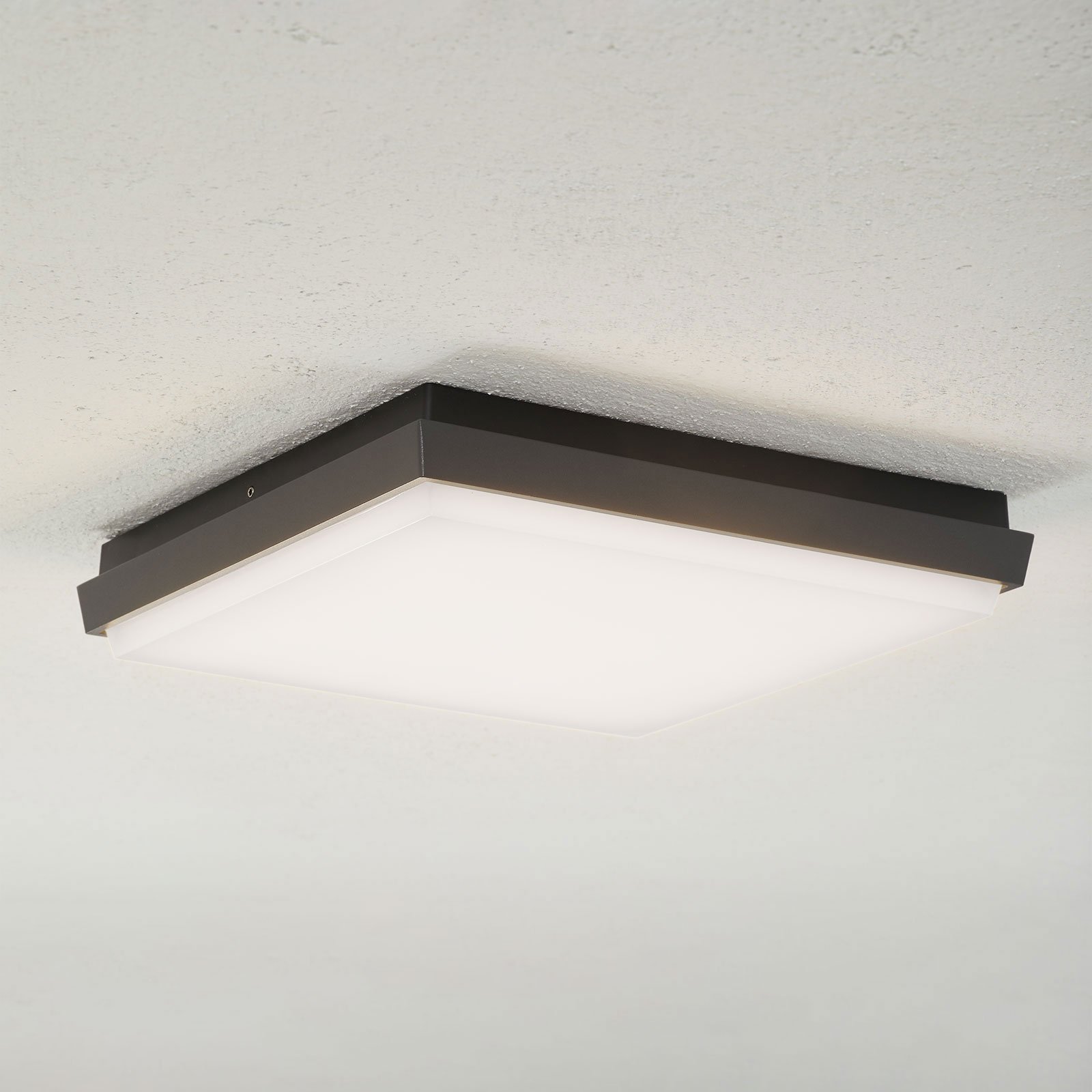 Lucande Amra plafón LED para exterior angular 30cm