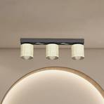 Adeline ceiling lamp rattan 3-bulb long