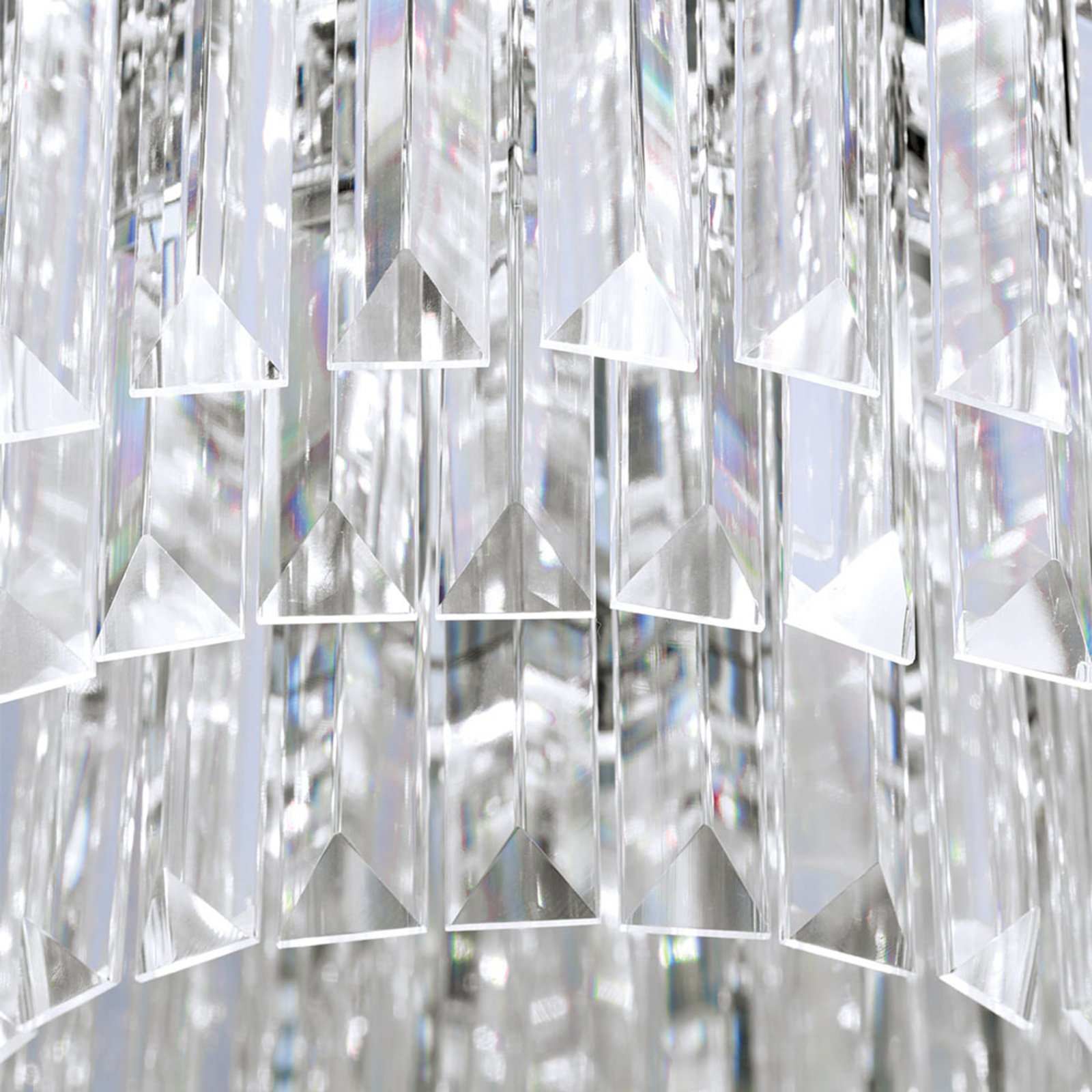 LED plafondlamp Prism, chroom, Ø 35 cm