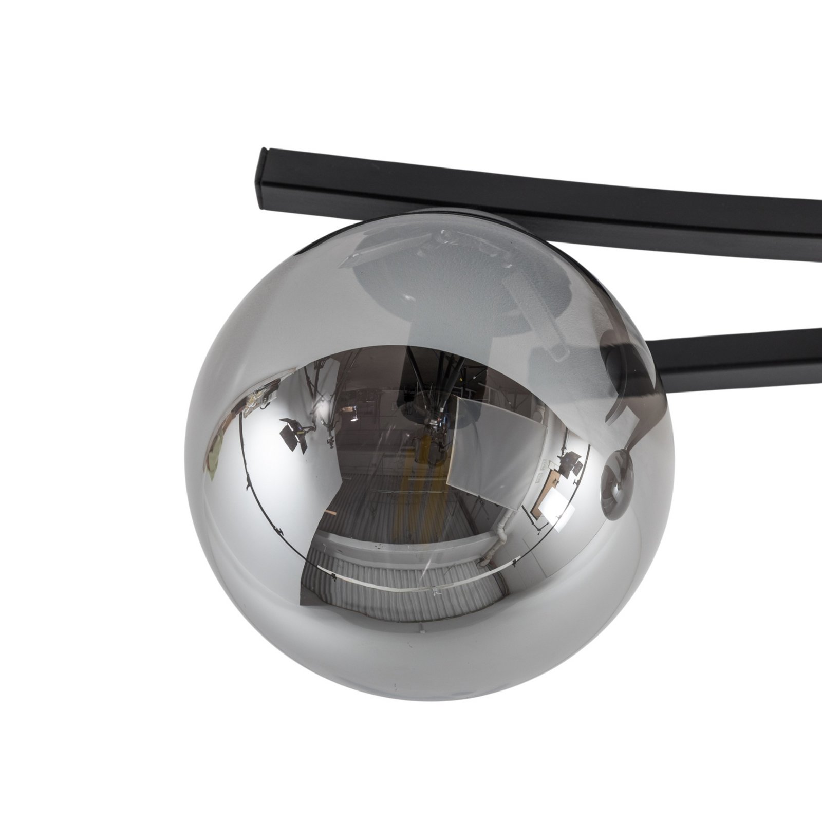 Lampa sufitowa OPUS, długość 60 cm, dymny szary/czarny, 2-punktowa.