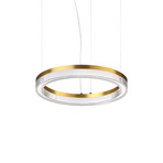 LED závesné svietidlo IDEAL LUX Crown, priemer 40 cm, mosadz, kov