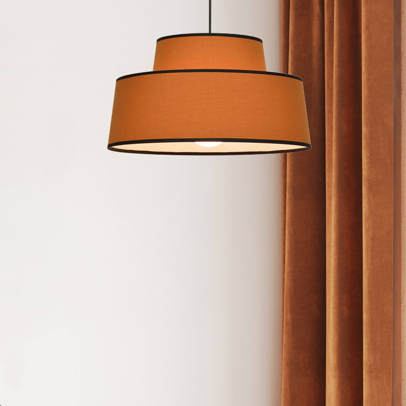 COREP Hänglampa Mallorca, karamell, Ø 38 cm, bomull