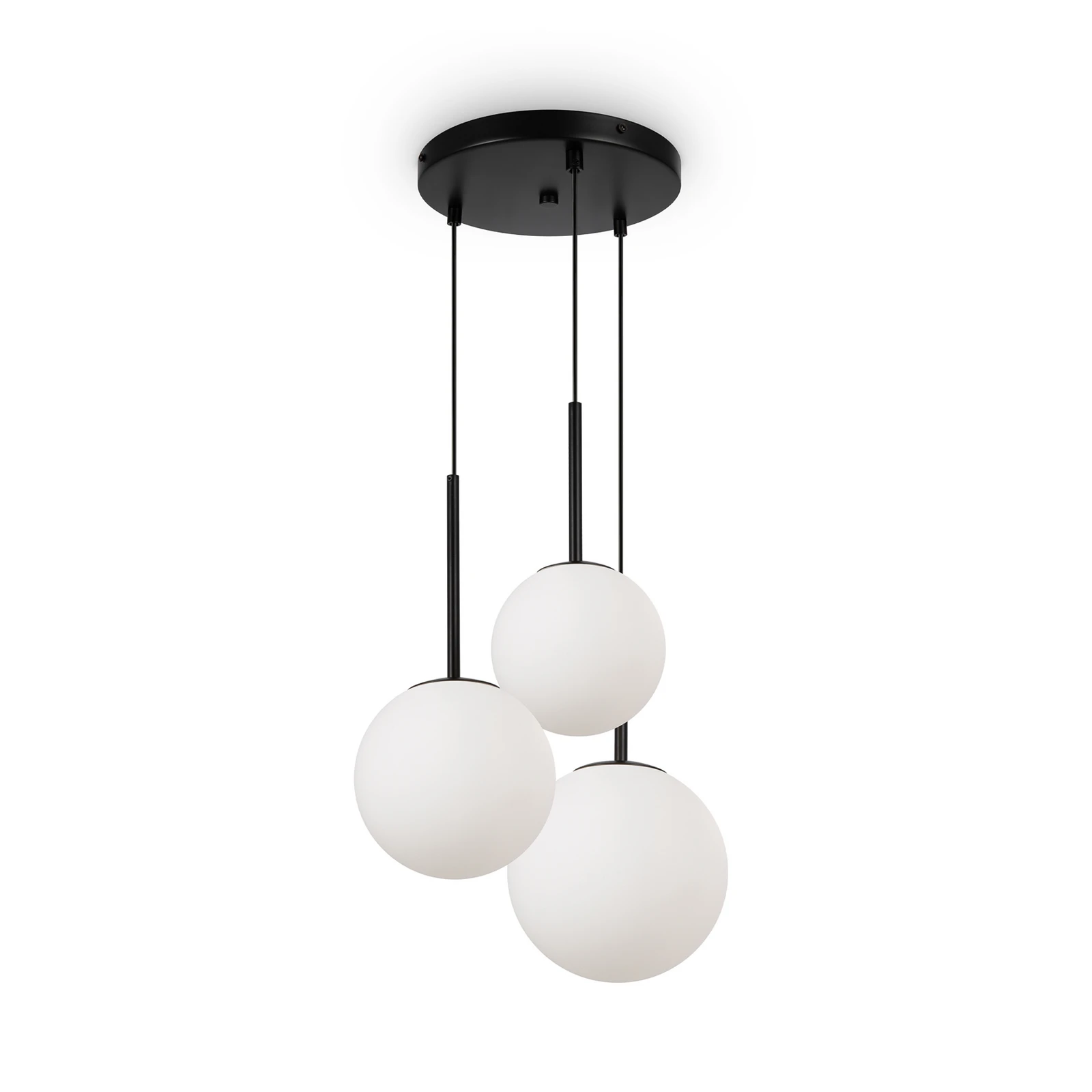 Lampada a sospensione Maytoni Forma base, nero, Ø 40 cm, vetro a 3 luci