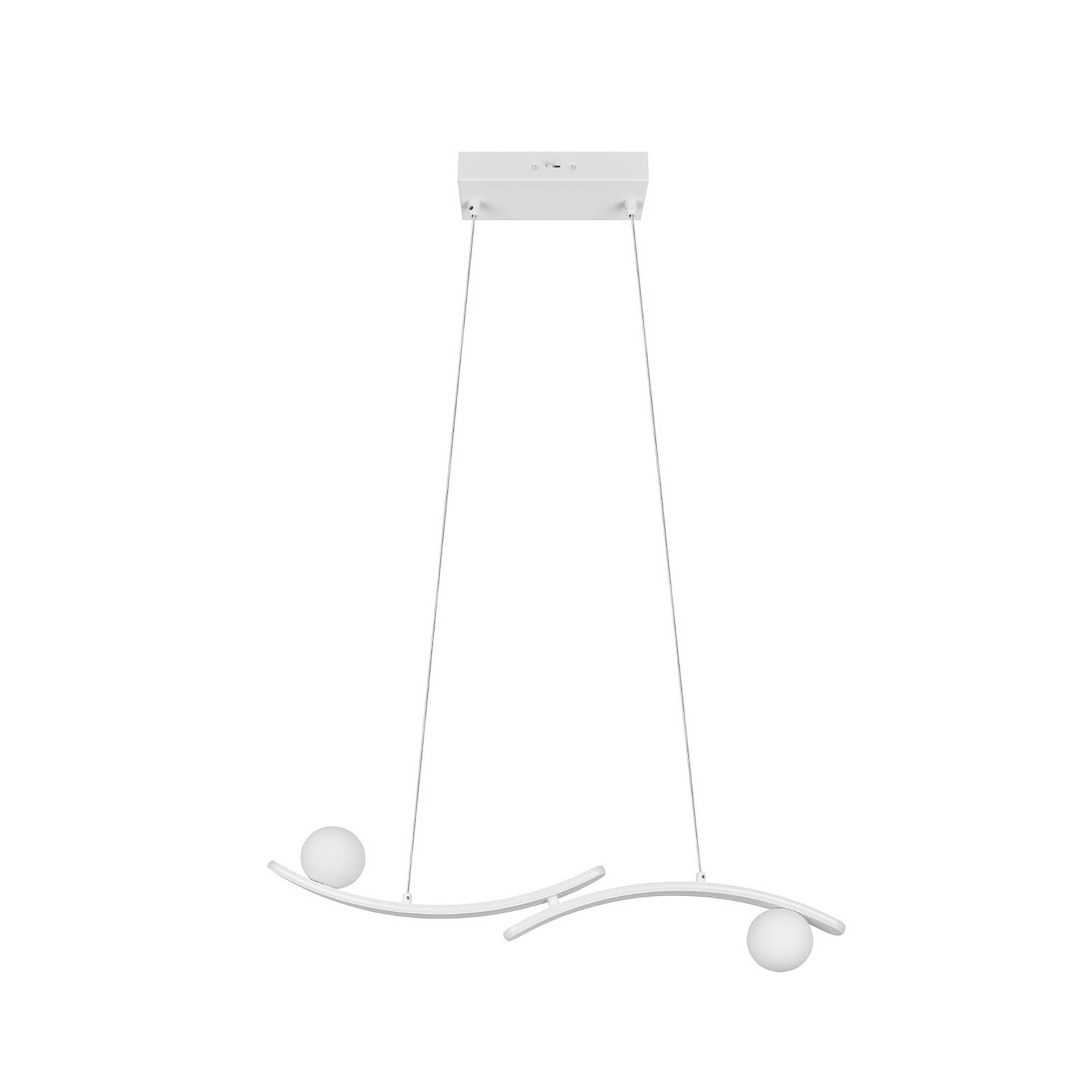 LED-Hängeleuchte Napoli, weiß matt, Länge 82 cm, Metall, CCT