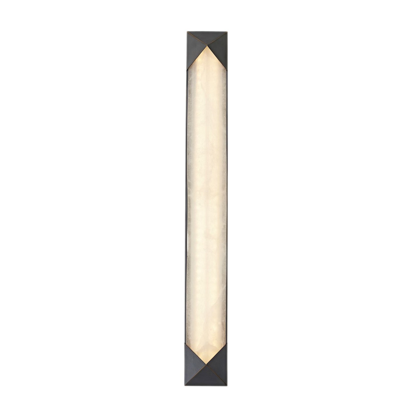 LED-vegglampe CAESAR, bronse, høyde 64 cm, metall/alabaster