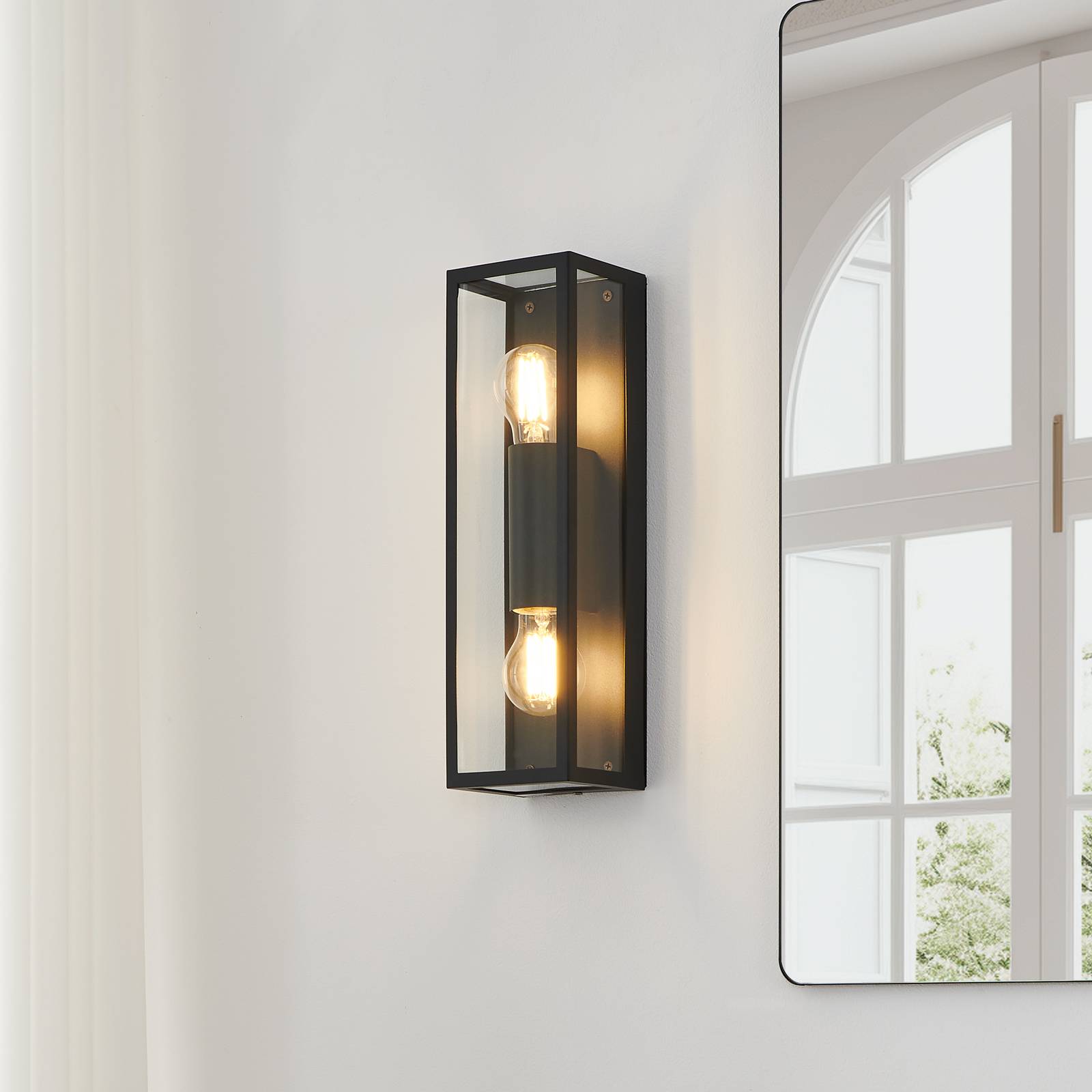 EGLO Applique salle bain Amezola, deux lampes, noire