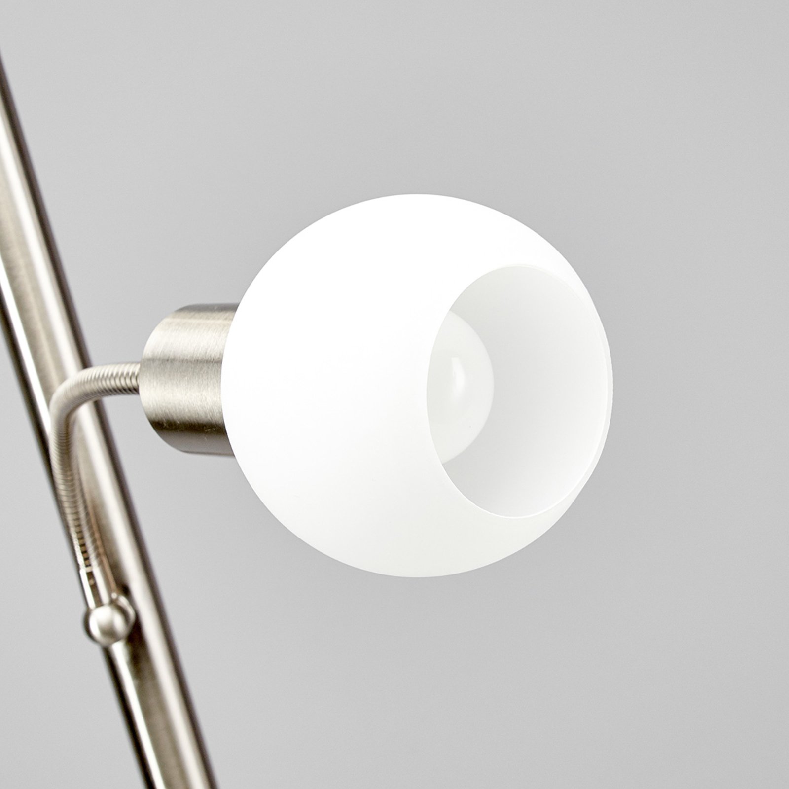 Elaina Floor Lamp Nickel/White - Lindby