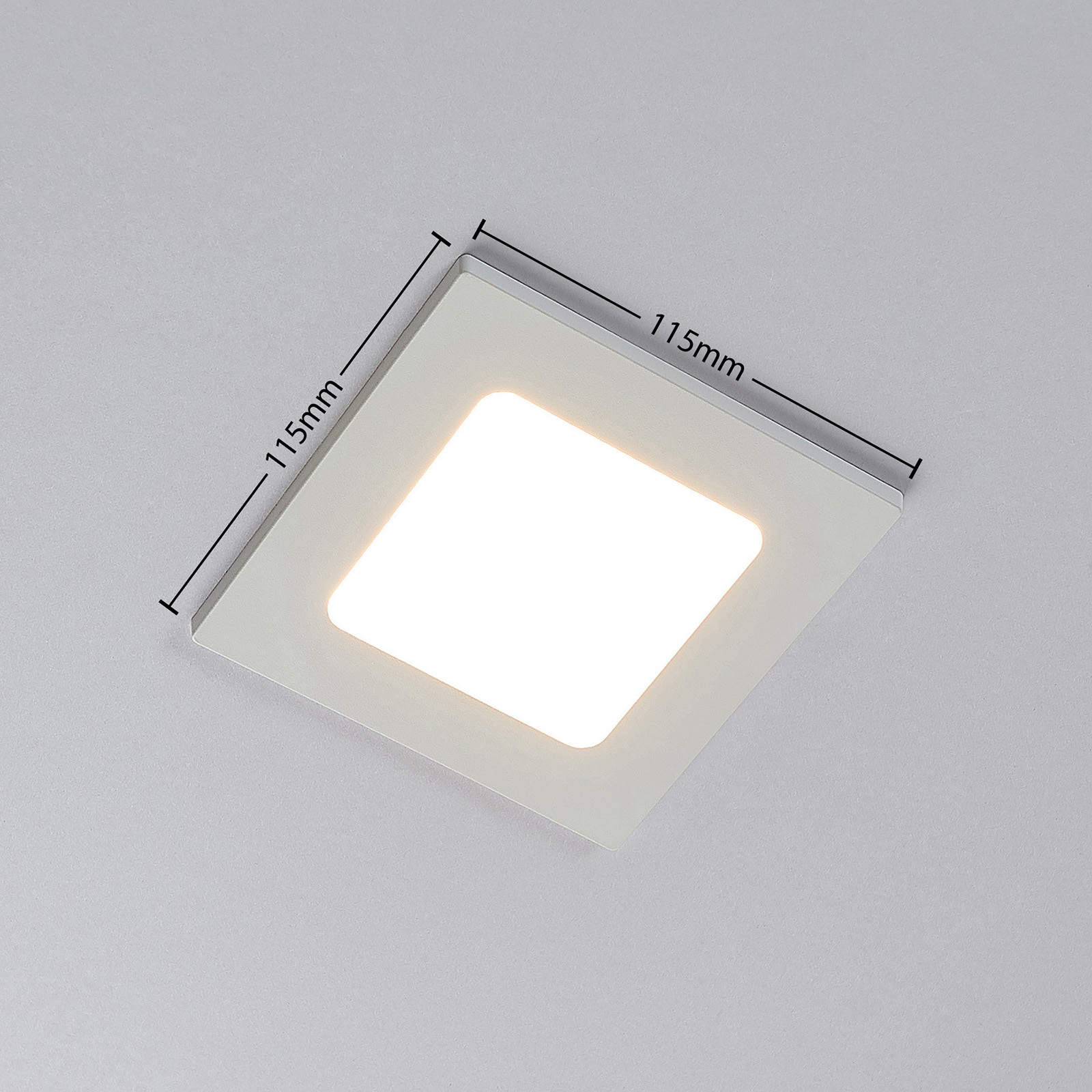 LED-innfelt spot Joki, hvit, 3 000 K kantet 11,5cm