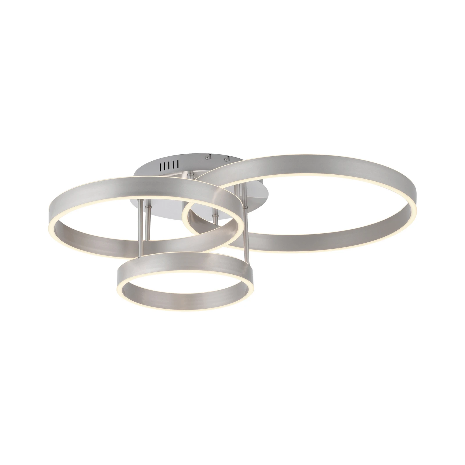 LED plafondlamp Lilluti, zilver, ijzer, aluminium, 3 ringen