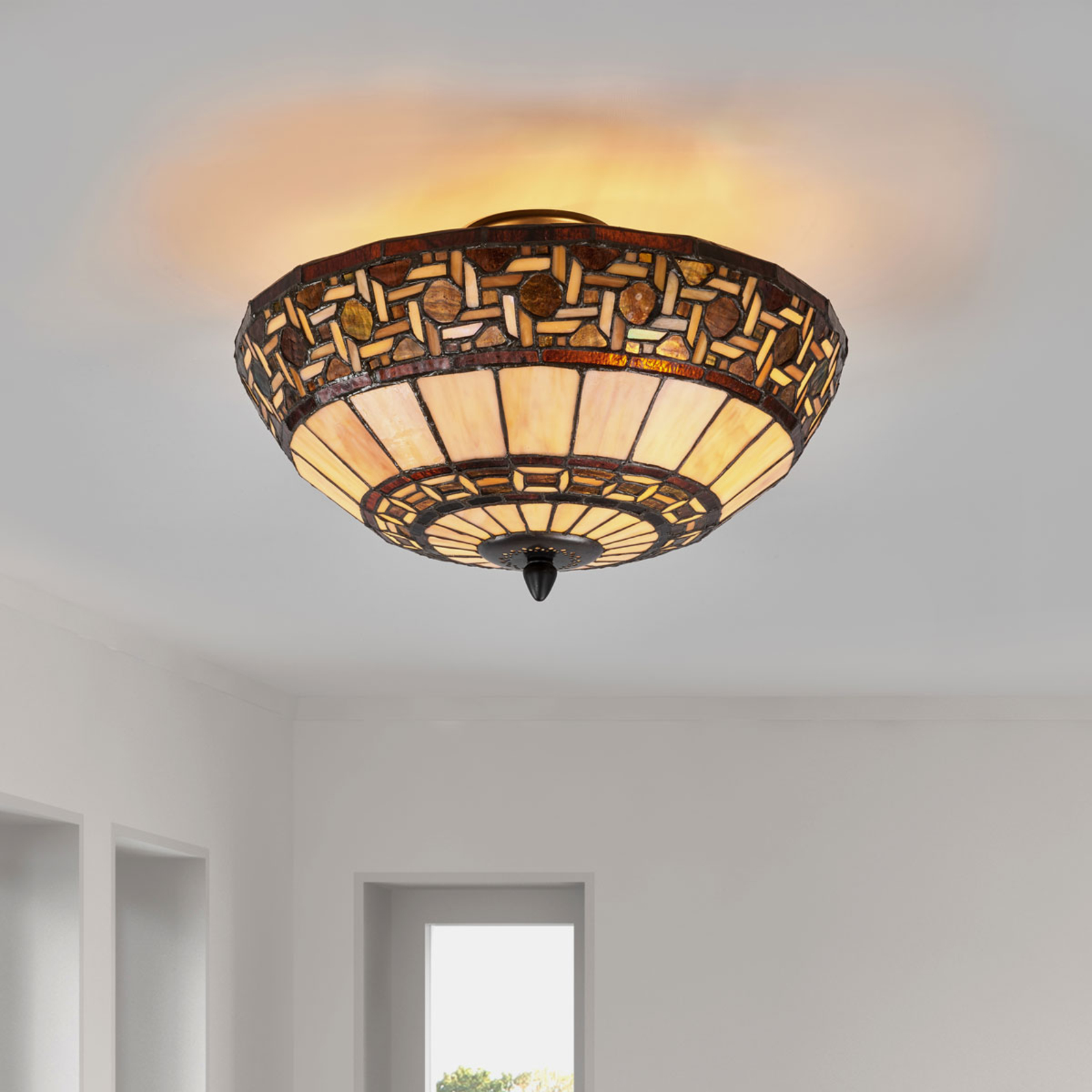 Wilma - lampada da soffitto in stile Tiffany