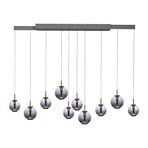 E-Infinity LED-Hängelampe grau/rauchgrau 198cm,10-flg - PURE