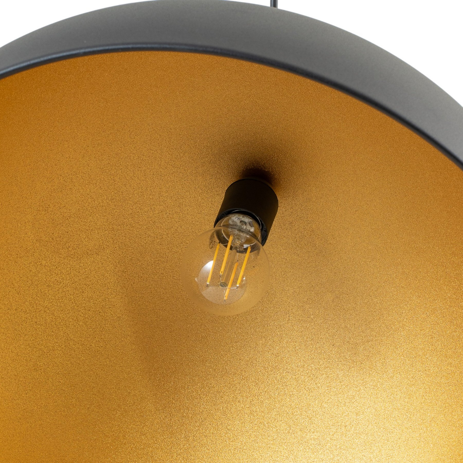 Lipeo pendant light, black/gold, Ø 50 cm, metal, E27
