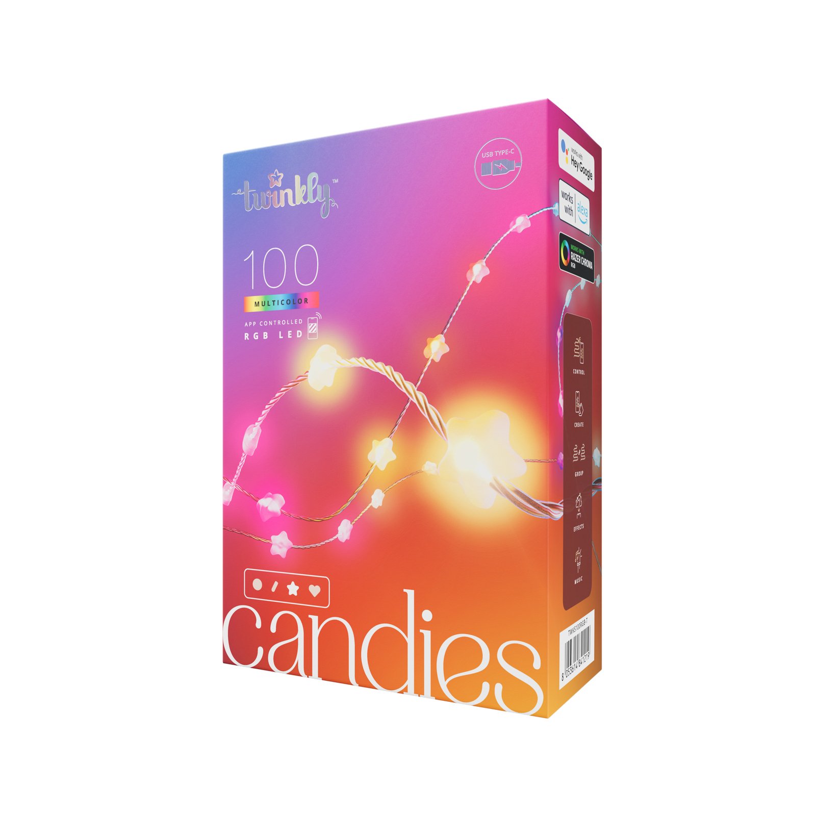 Twinkly Candies estrellas Bluetooth RGB claro 6m
