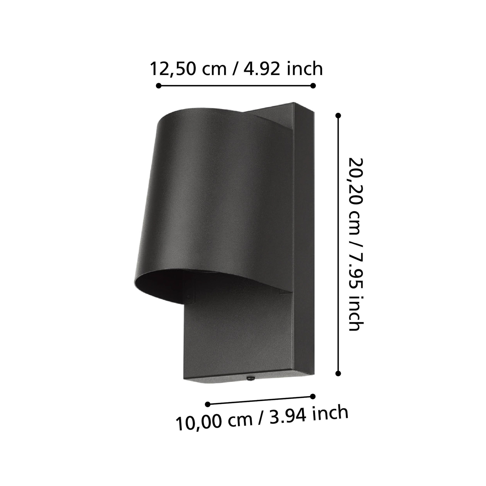 Stagnone LED vanjska zidna svjetiljka u crnoj boji