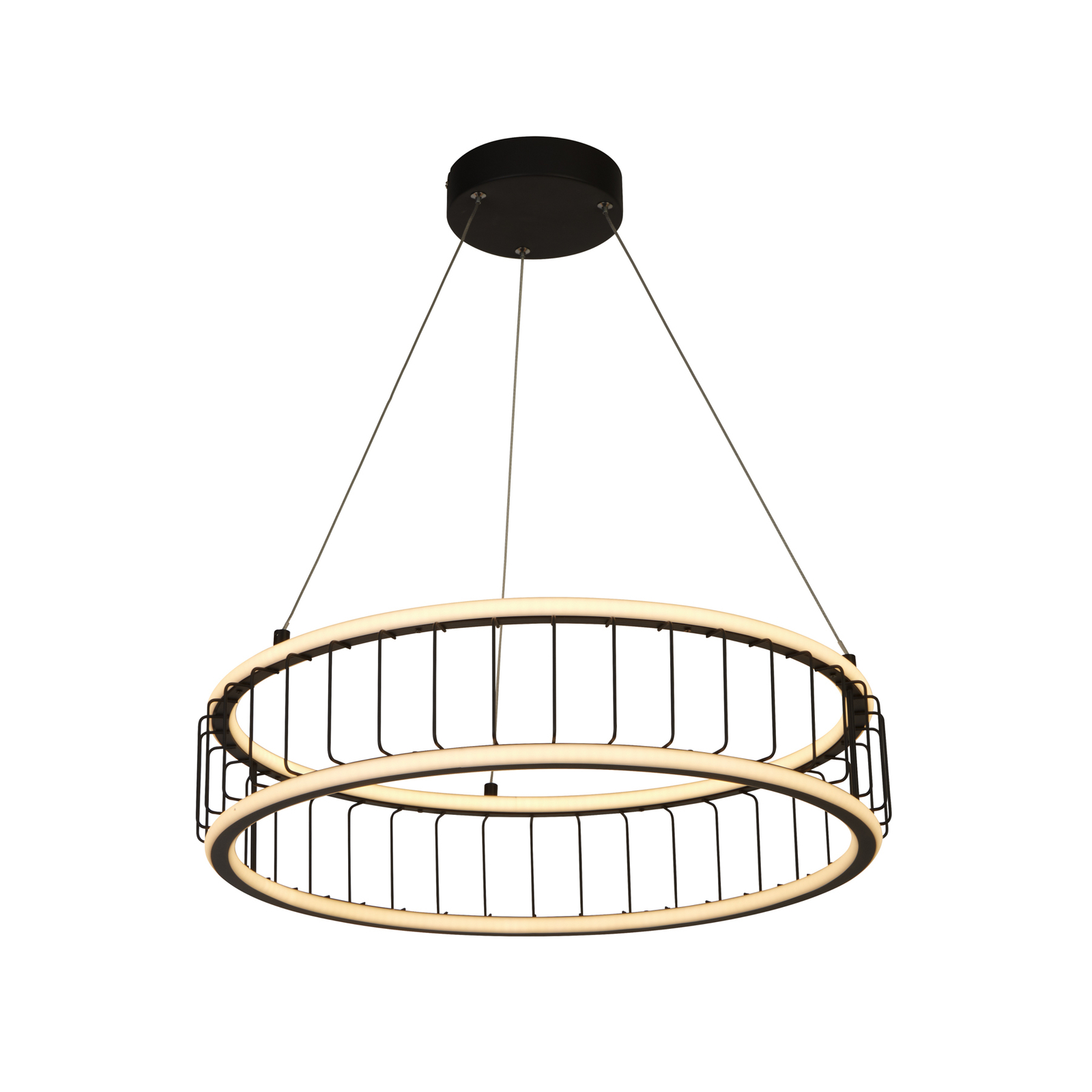 Cage LED pendant light, round
