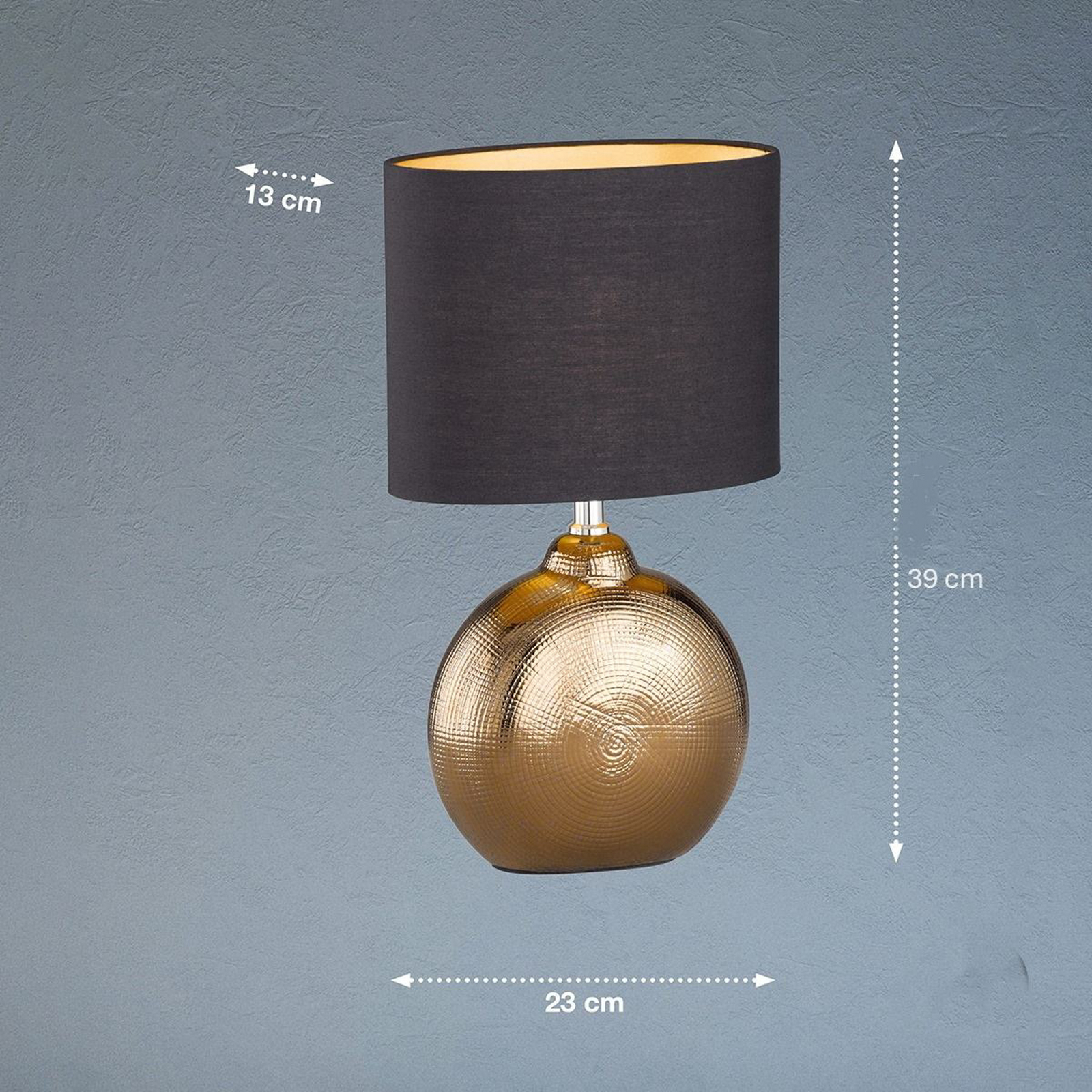 Lampe à poser Foro, bronze/noir, hauteur 39 cm