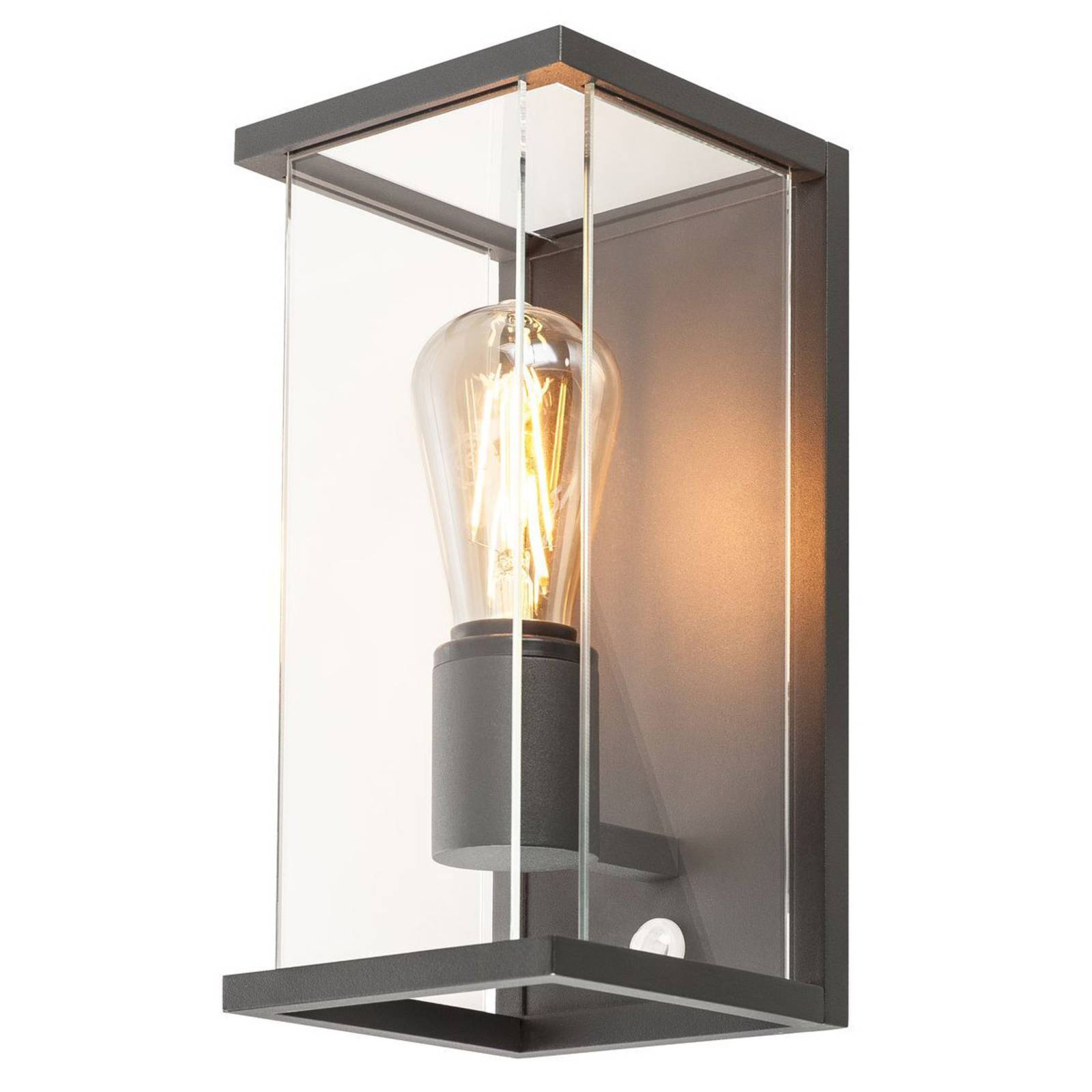 SLV Outdoor Sensor Wall Light - Lantern - Modern - Black