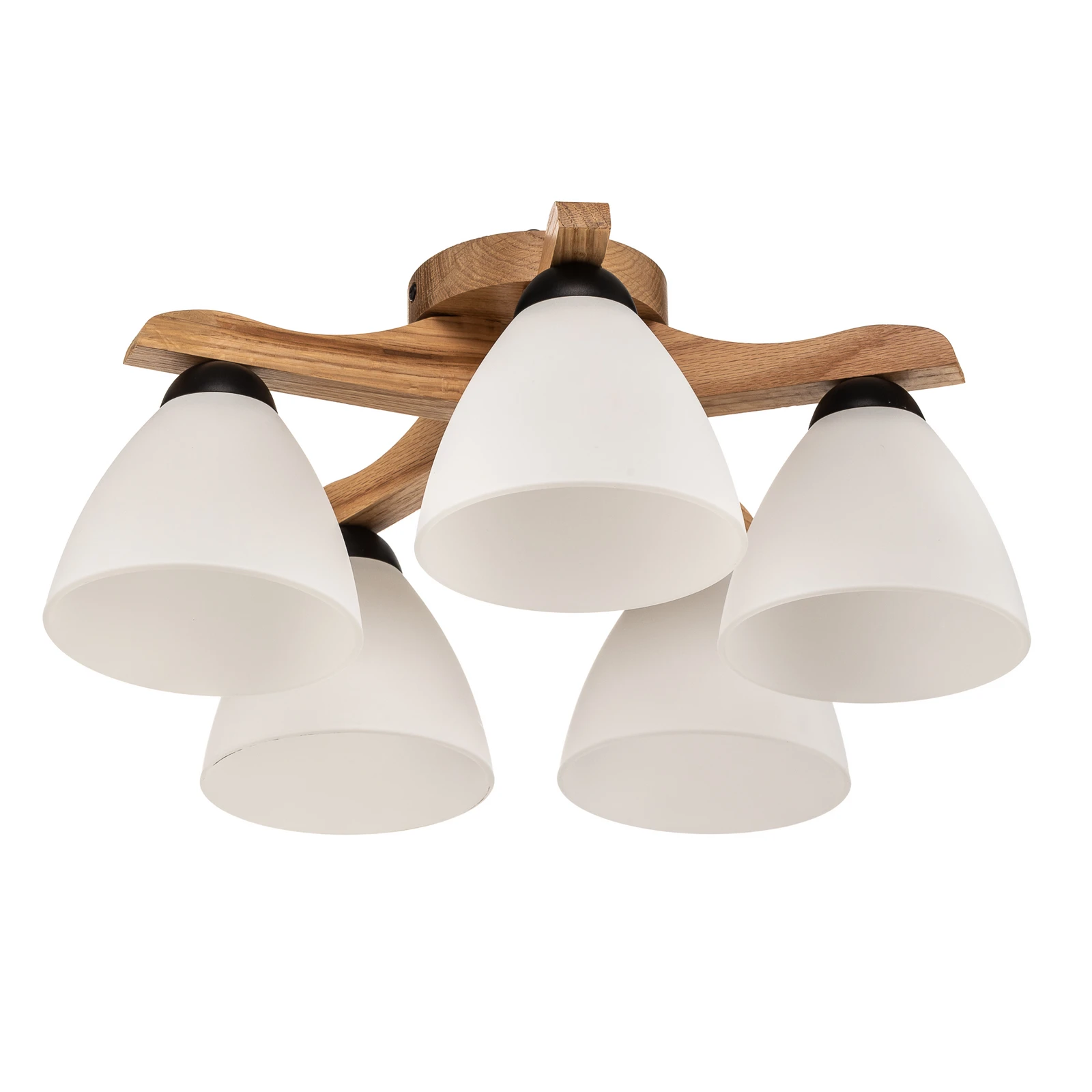 Haro ceiling light, oak/white, 5-bulb