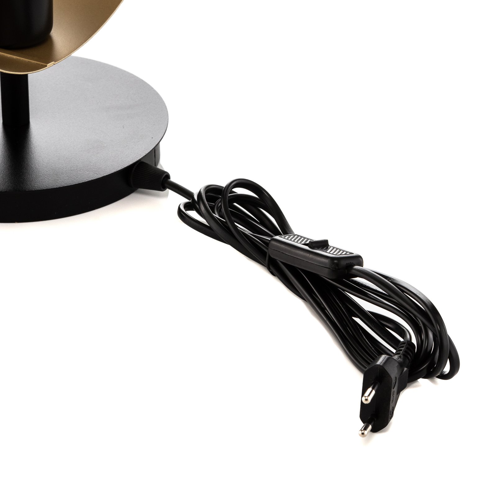 Hula bordlampe i ringdesign, svart/gull