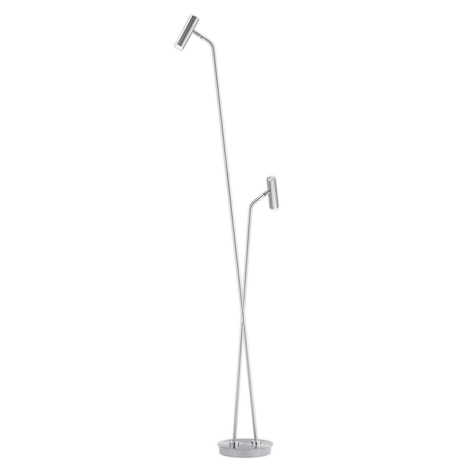 B-Leuchten Lampadaire LED Tom à 2 lampes nickel