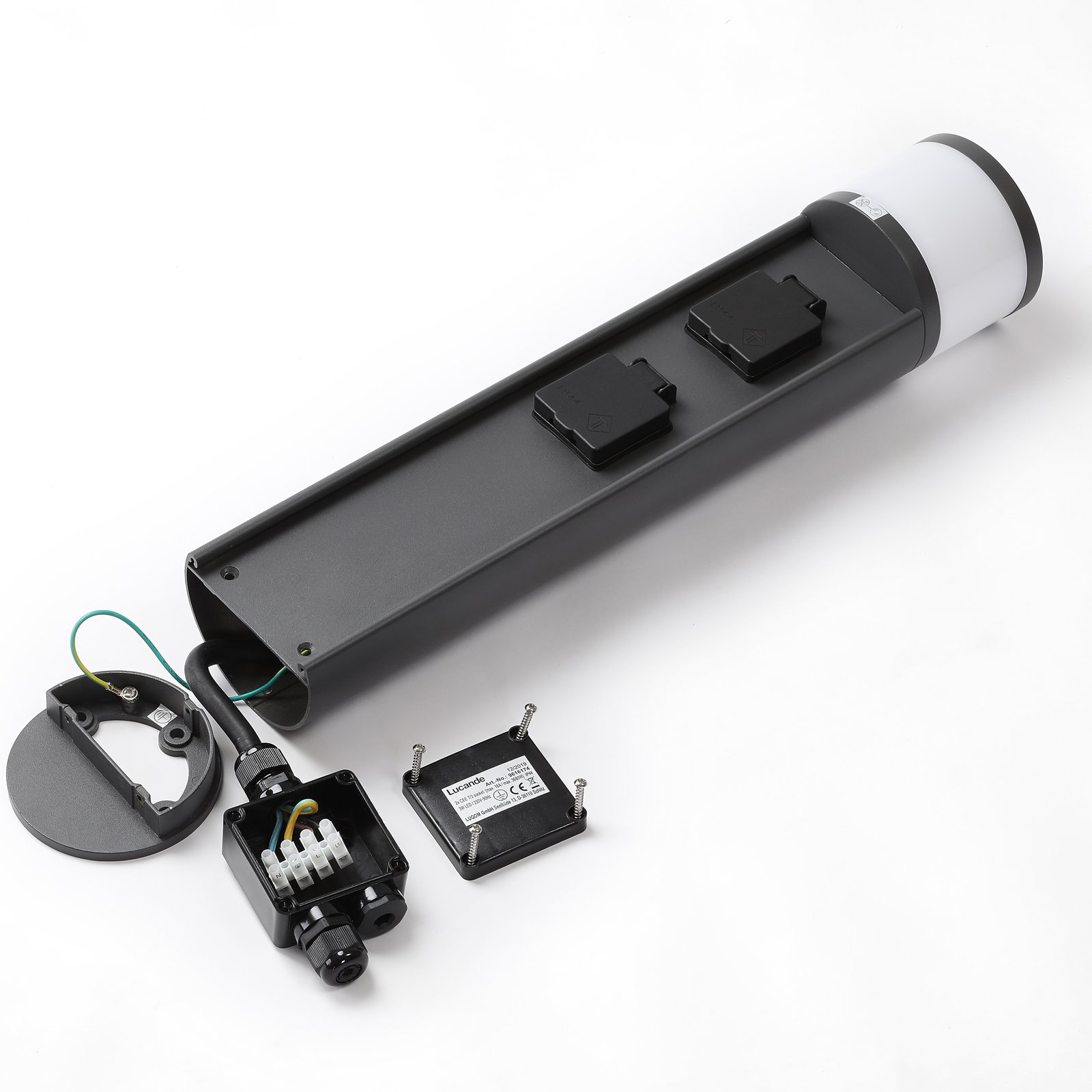 Corban LED Buiten Tuinlamp w/2 Power Strip Graphite - Lucande