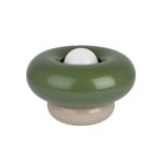 Lámpara de mesa Torchiarolo, verde/beige, metal, E27