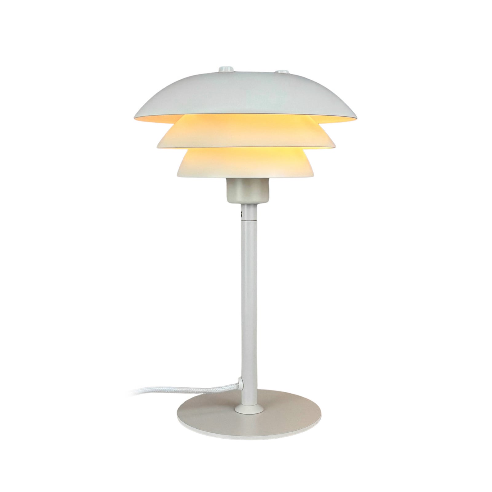 Dyberg Larsen bordlampe SIXTEEN, perlehvit, metall, E27 Dyberg Larsen bordlampe SIXTEEN, perlehvit, metall, E27