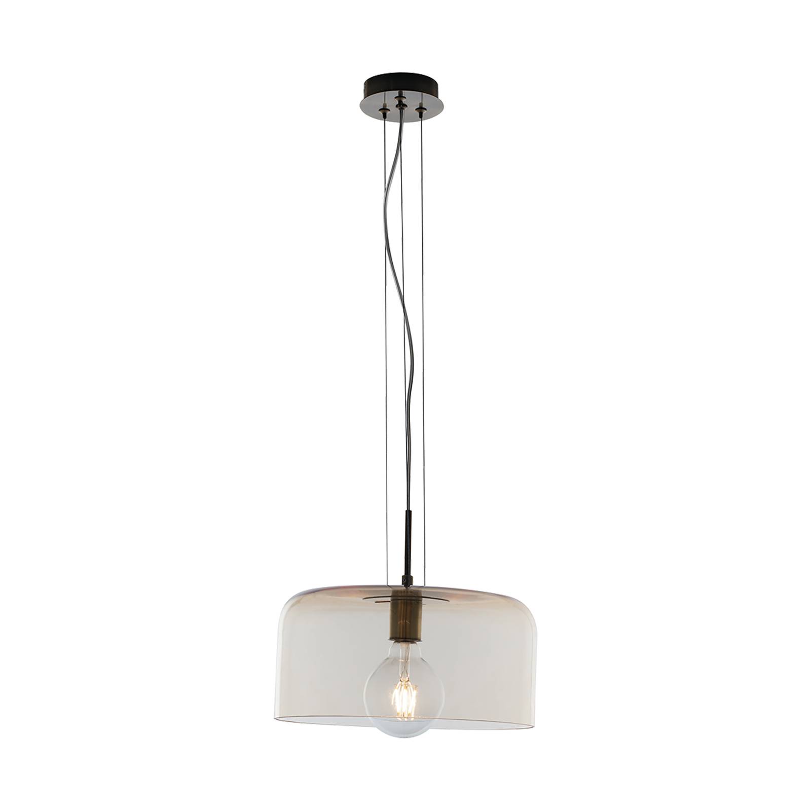 Suspension Gibus S30 abat-jour en verre ambre