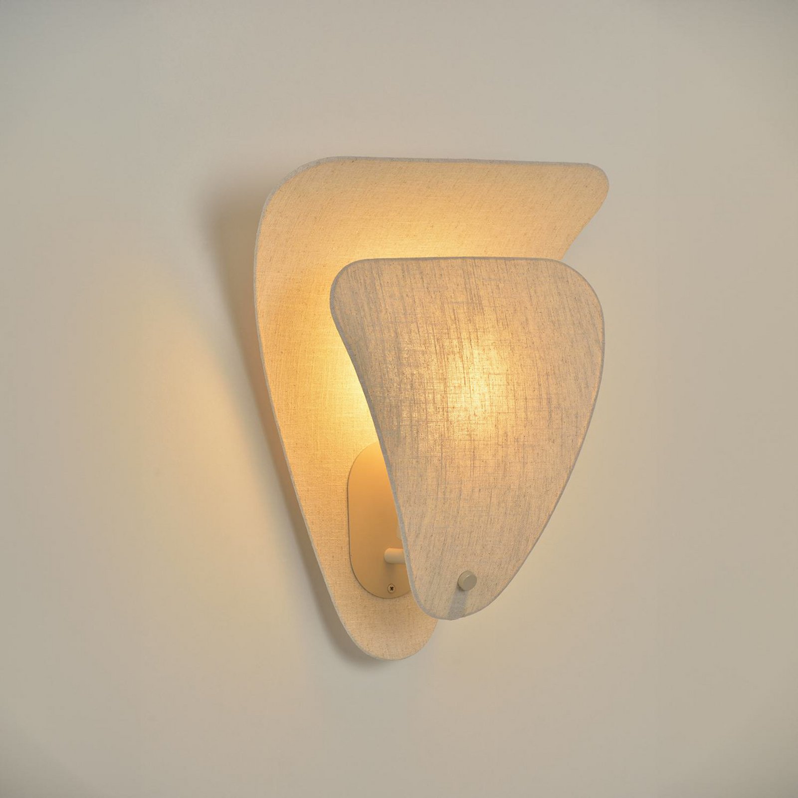 MARKET SET Aplique de pared Coquillage, color crema, 33 cm, lino