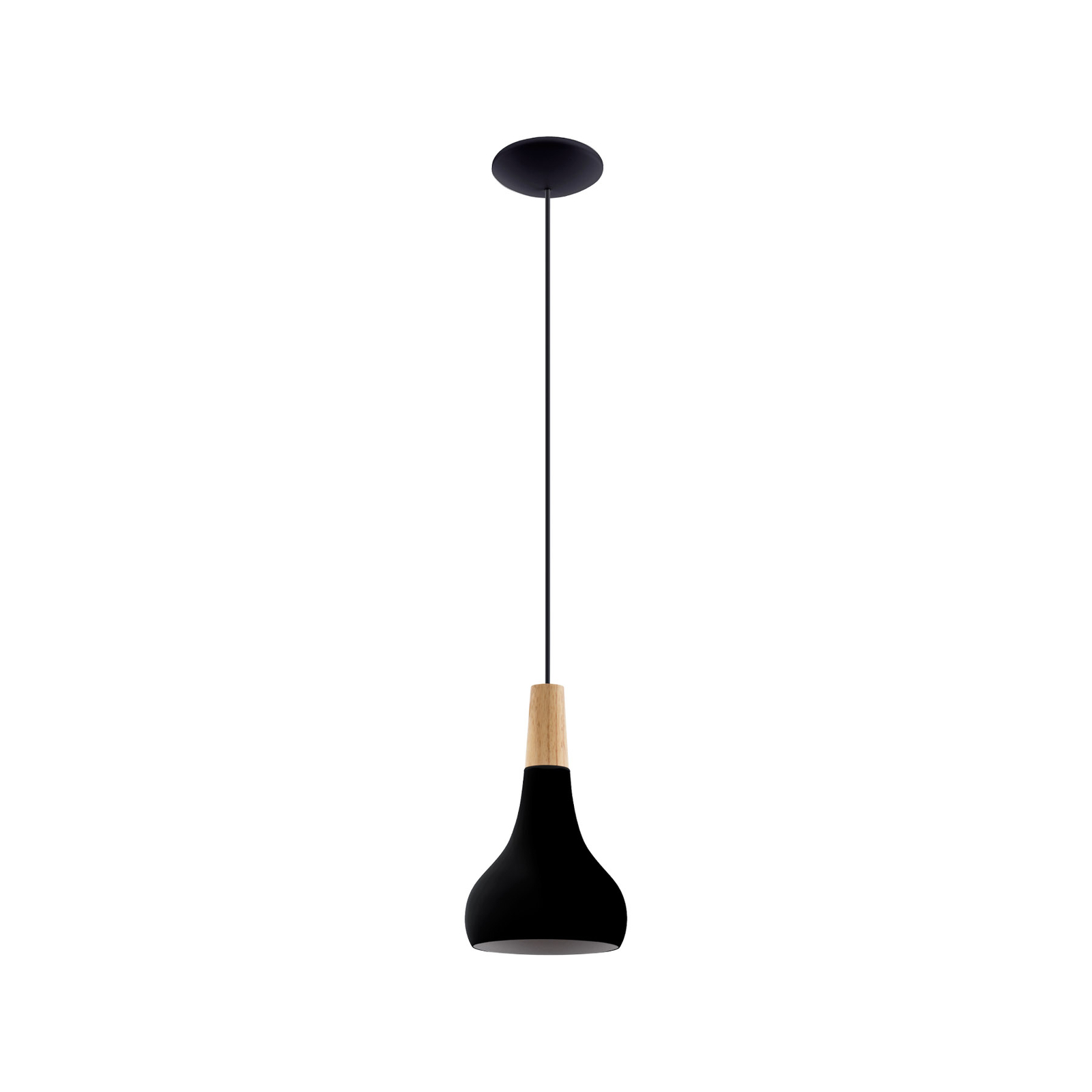Lámpara colgante Sabinar, 1 luz, negro, Ø 18 cm