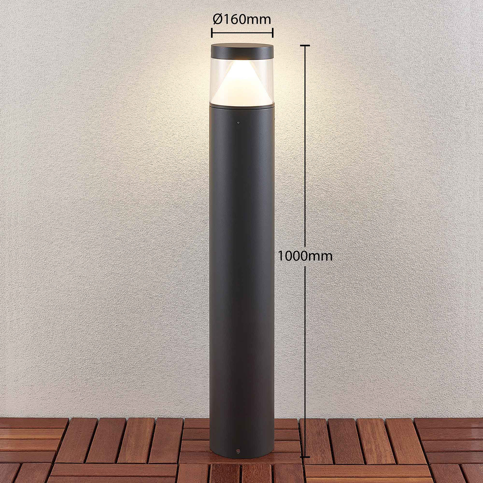 Darja Utendørs Hage Lampe Dark Grey/White - Lucande