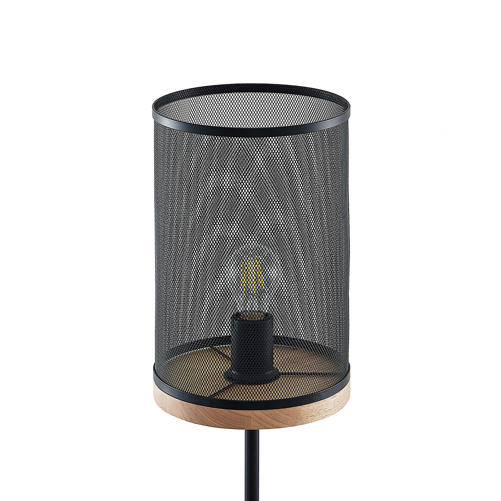 Lindby Kiriya floor lamp, grid lampshade