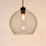 Suspension Cubus, ambre, verre, Ø 30 cm, E27