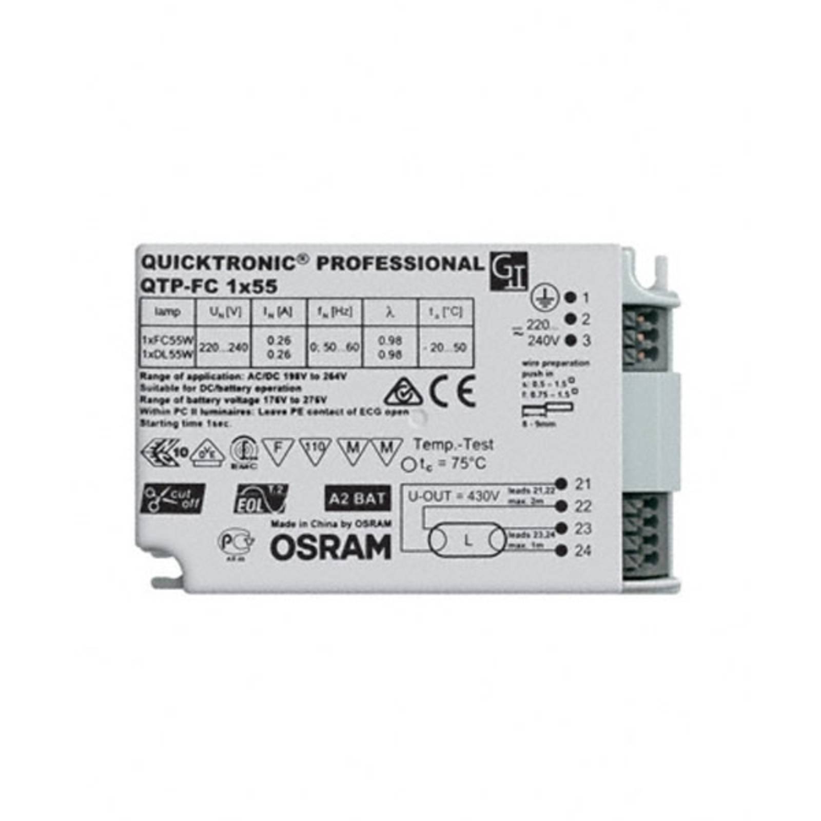 Osram QTP-FC elektronisk forkobling 1×55 W