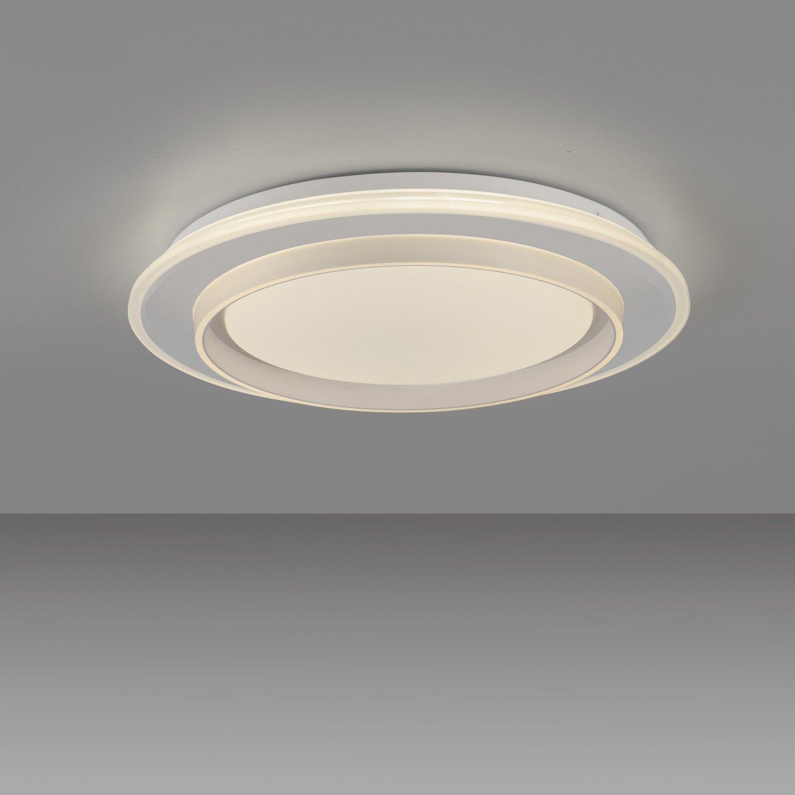 JUST LIGHT. LED plafondlamp Lago Ø 40 cm wit Afstandsbediening