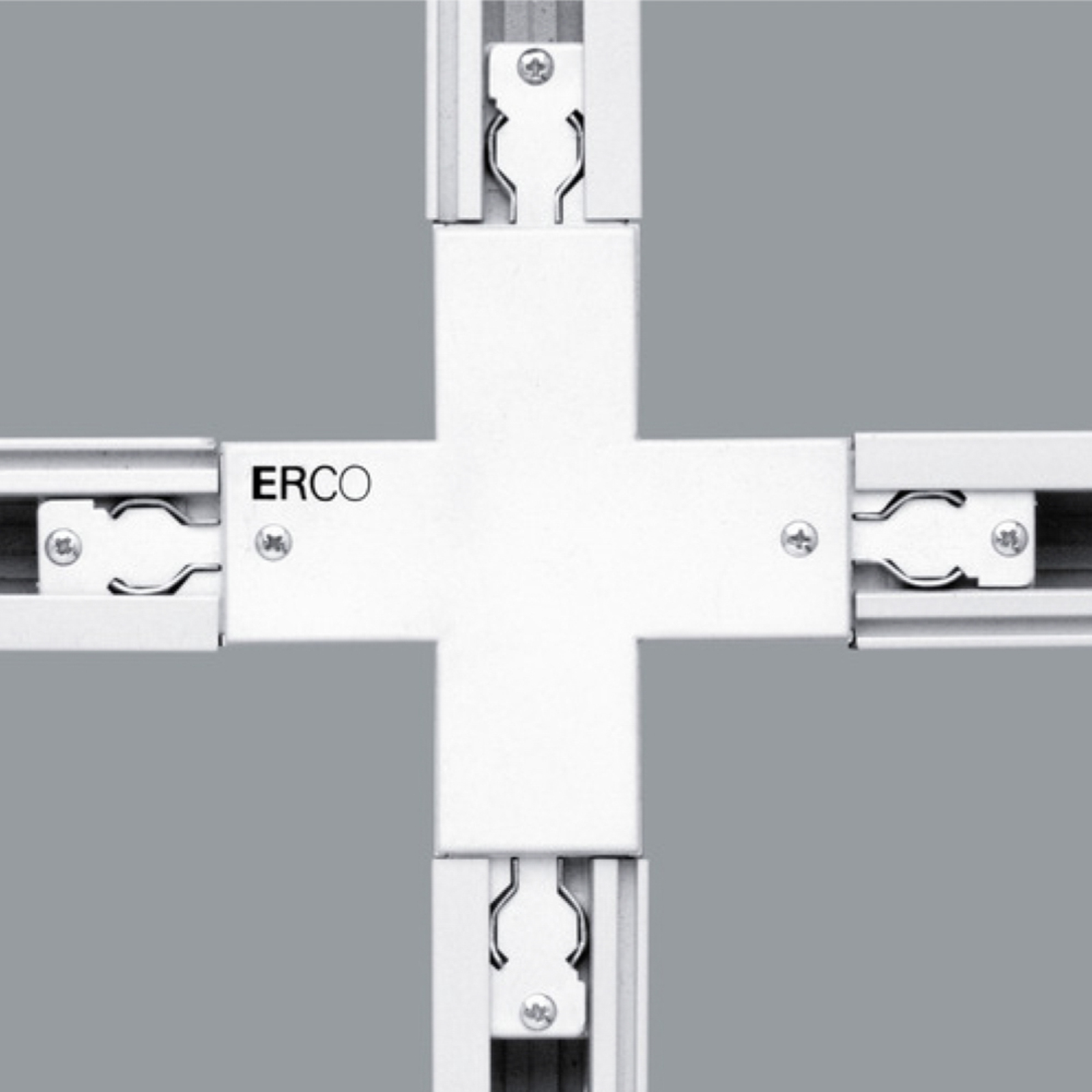 ERCO cross connector for 3-circuit tracks, white