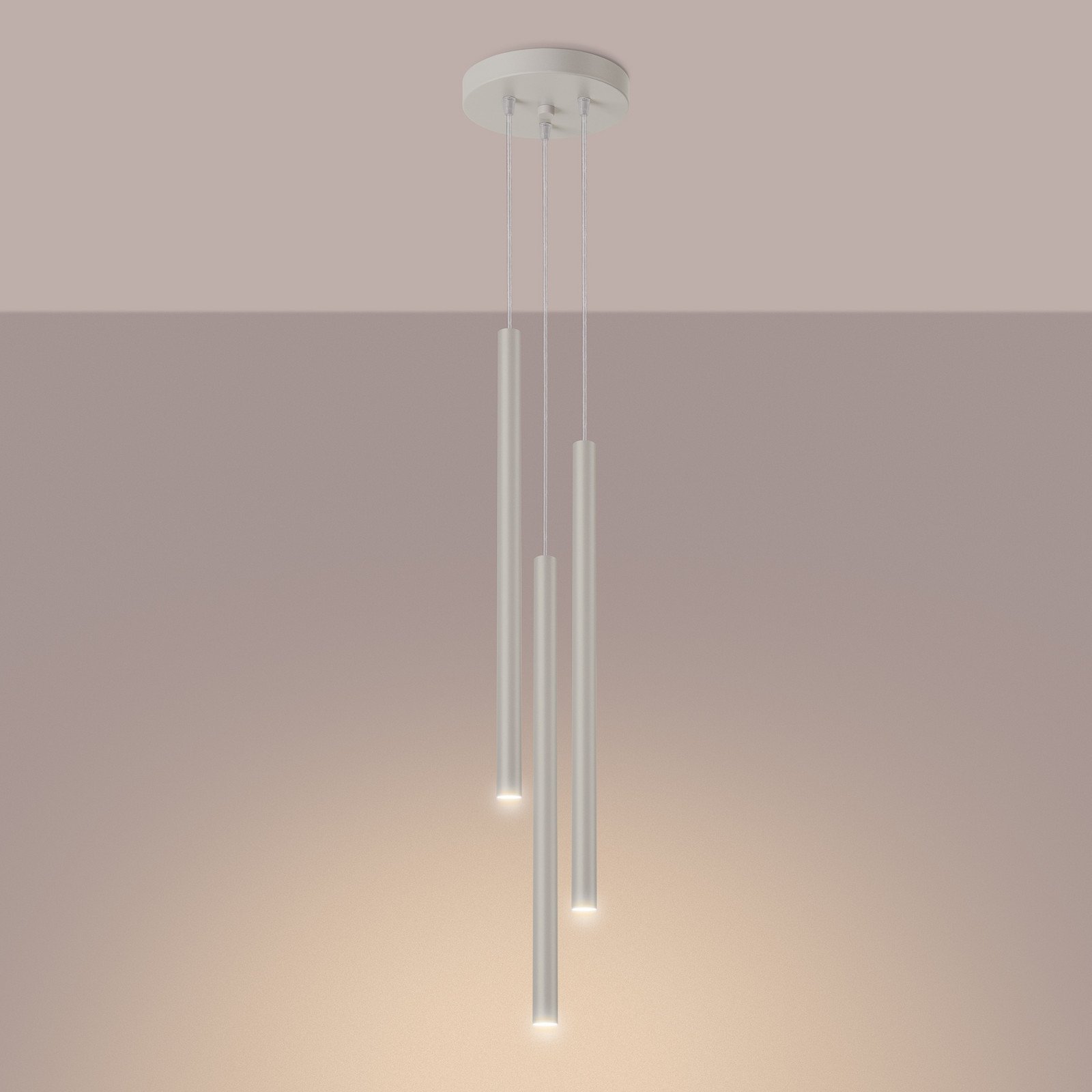 SOLLUX LIGHTING Lampă suspendată Pastelo bej Ø 19 cm oțel - Camera de zi / sufragerie - Modern - Metal
