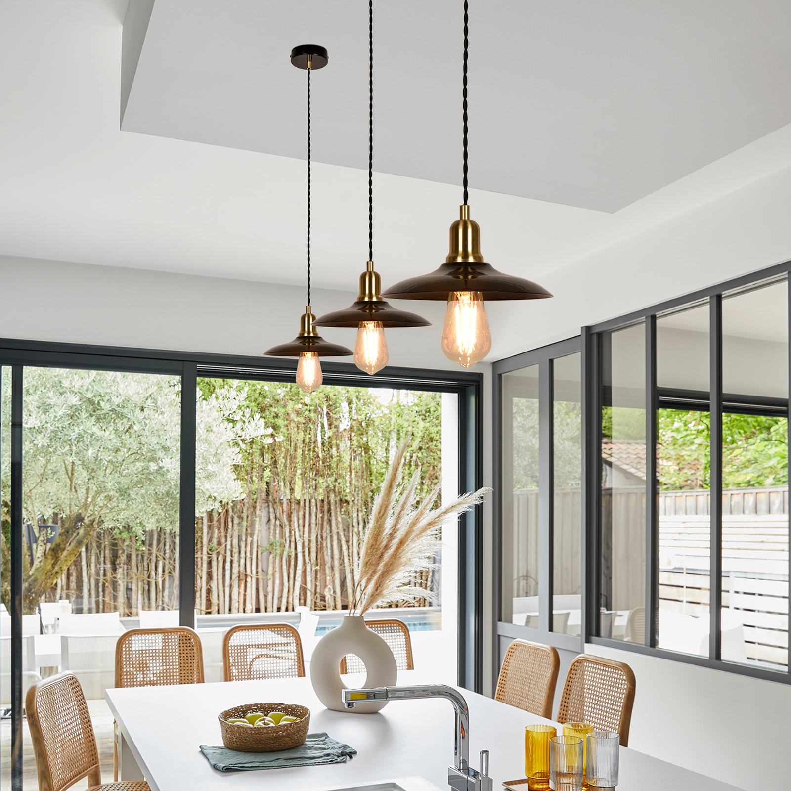 Paulette lampa za vješanje, crna, Ø 22 cm - Corep SAS