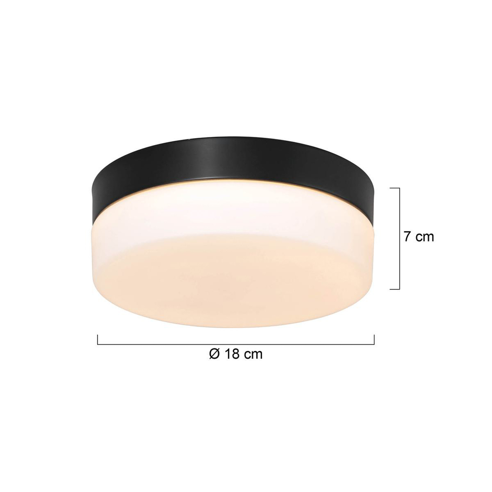 LED stropní svítidlo Ikaro černé, Ø 18 cm, kov, plast