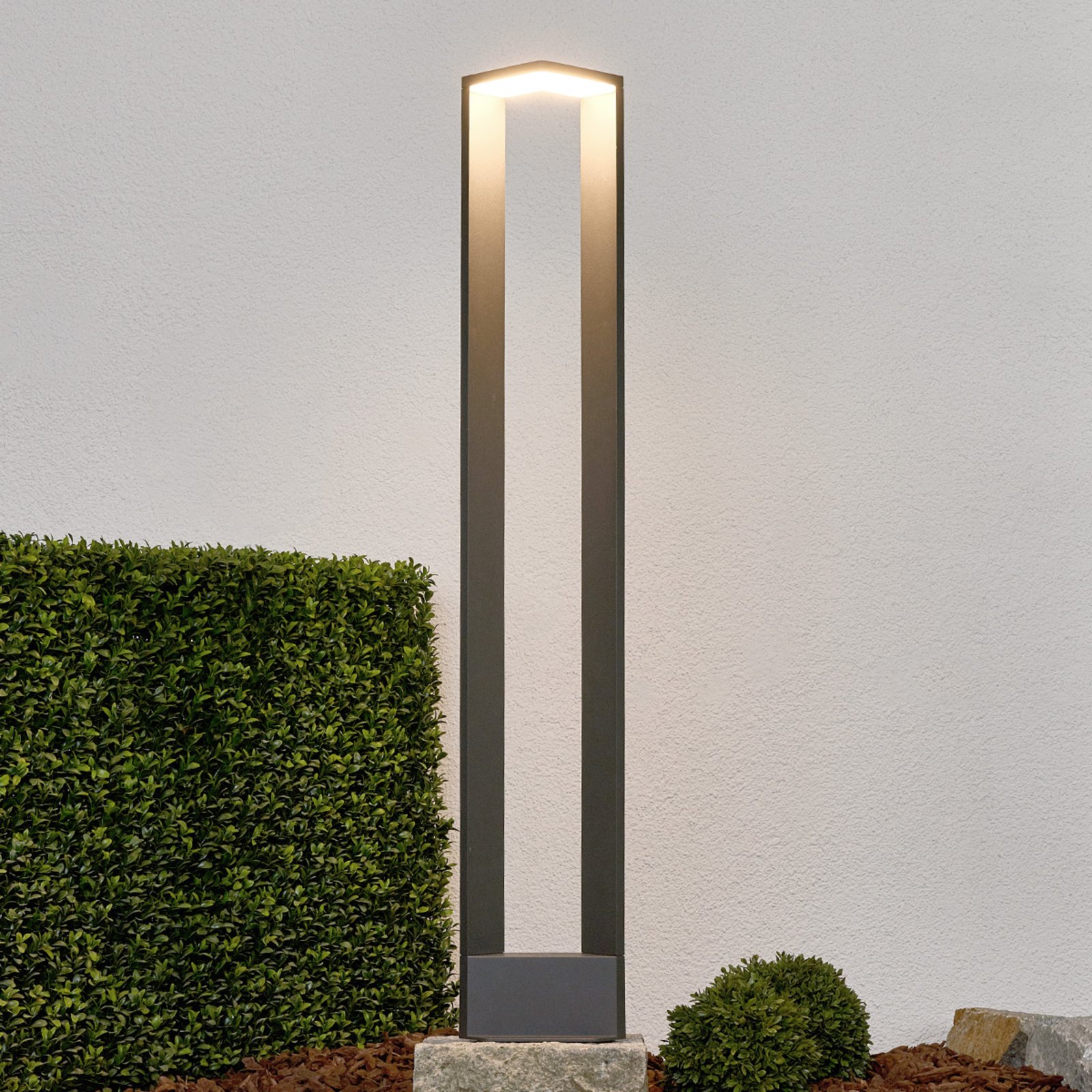 Topmoderne LED-Wegelampe Jeny in Dunkelgrau