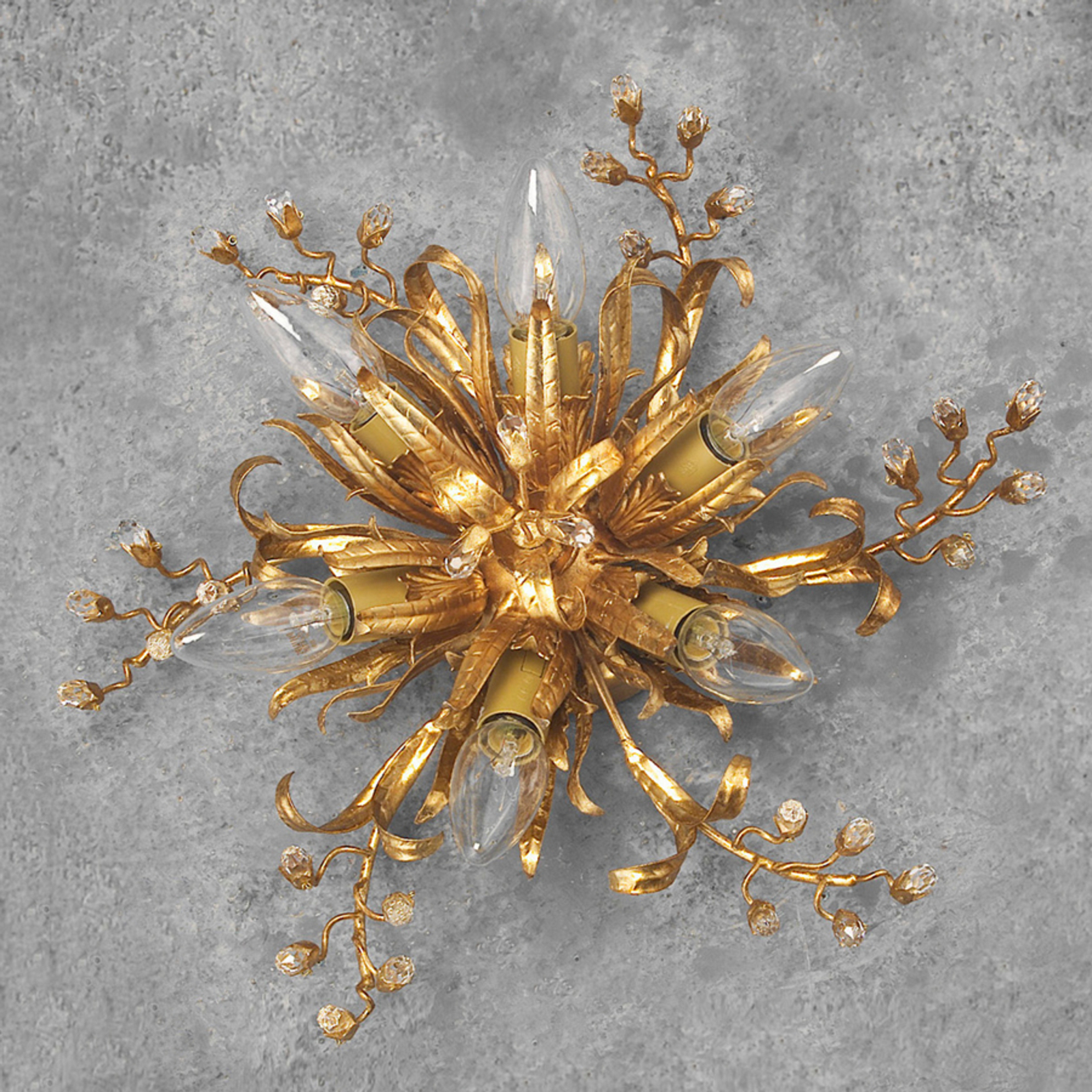 Ferro Luce LATINA impressive ceiling light six-bulb, for Living / Dining Room, metal, crystal, E14, 40 W, energy efficiency: A++
