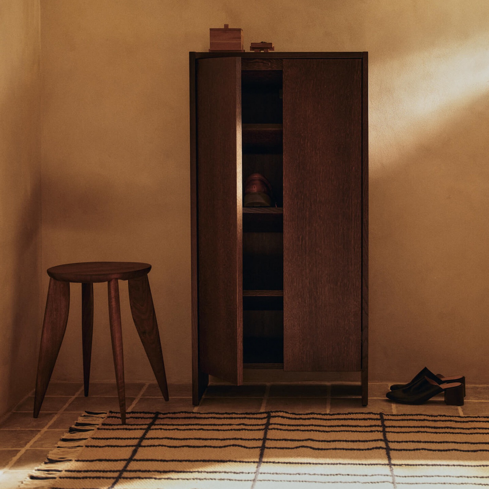 Sen runner, cream/blue, 200 x 80 cm, textile - ferm LIVING