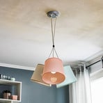 Rossa hanging light, 3-bulb, grey/pink