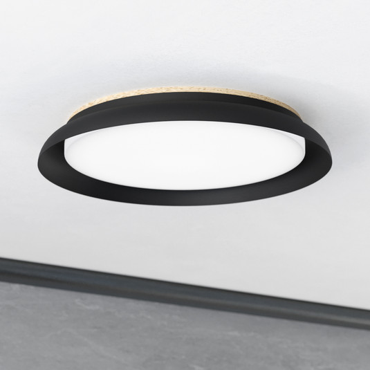 LED-Deckenleuchte Penjamo Ø 46,5cm, schwarz