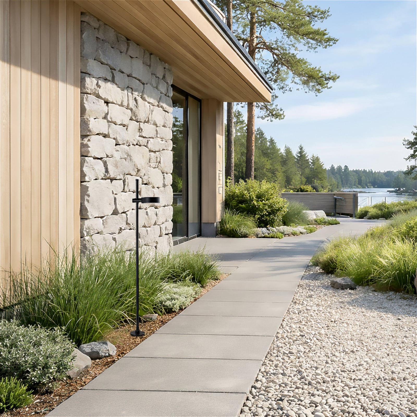 Luminaire pour socle LED Tessa, noir, aluminium, hauteur 100 cm