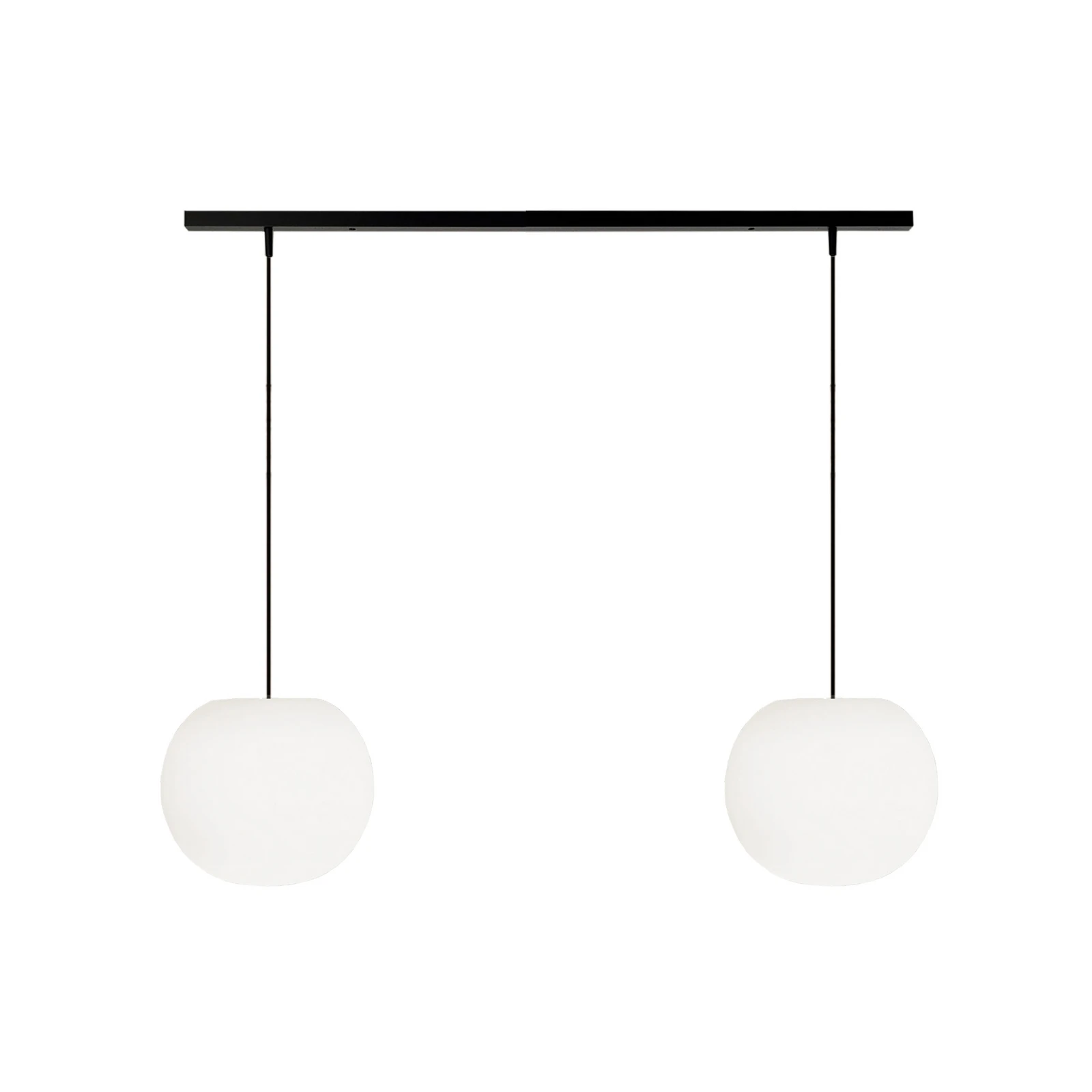 Suspension Casablanca Acai, blanc/noir, longue, à 2 lampes, 26 cm