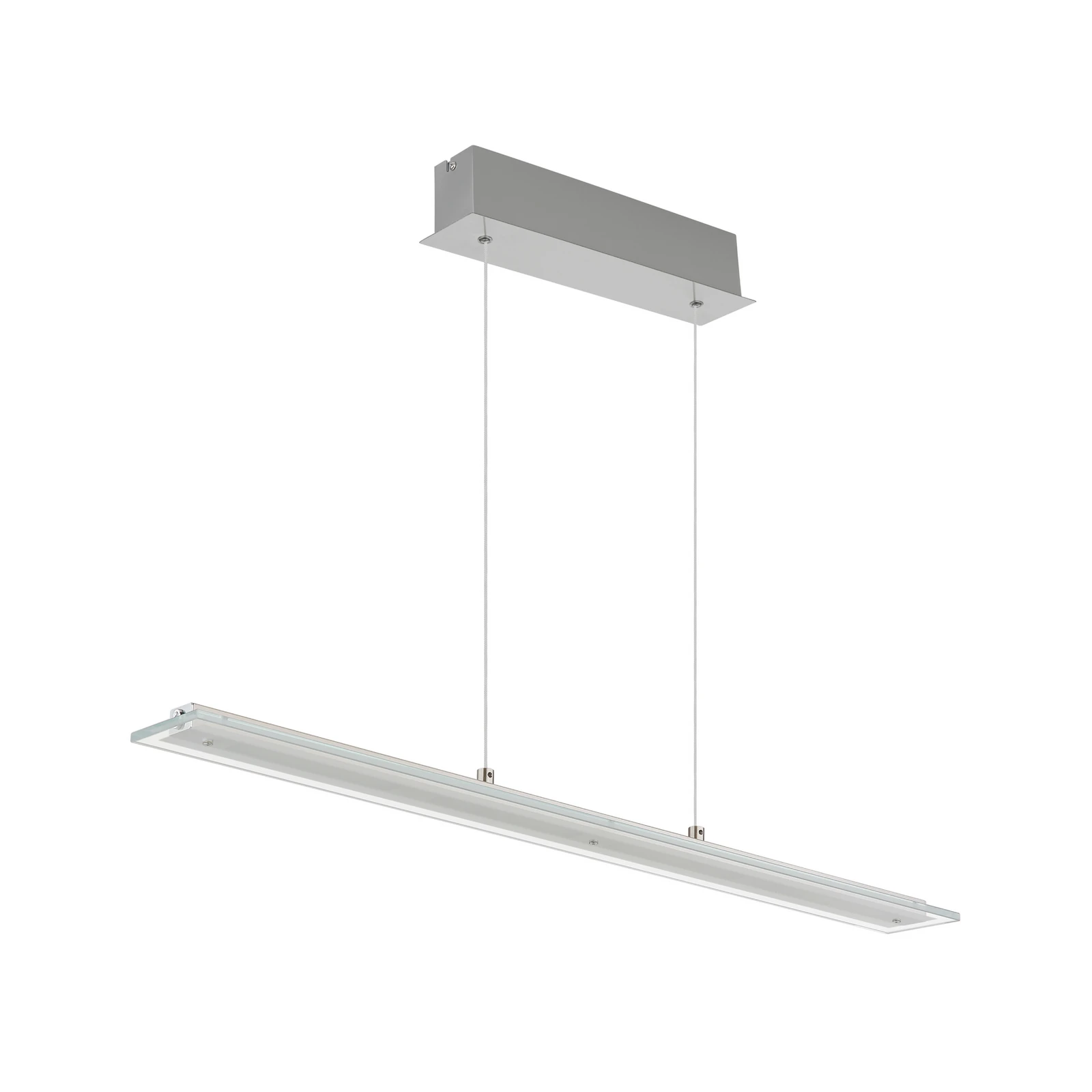 LED závesné svietidlo Novak, číre/niklové, 88 cm, CCT, stmievateľné