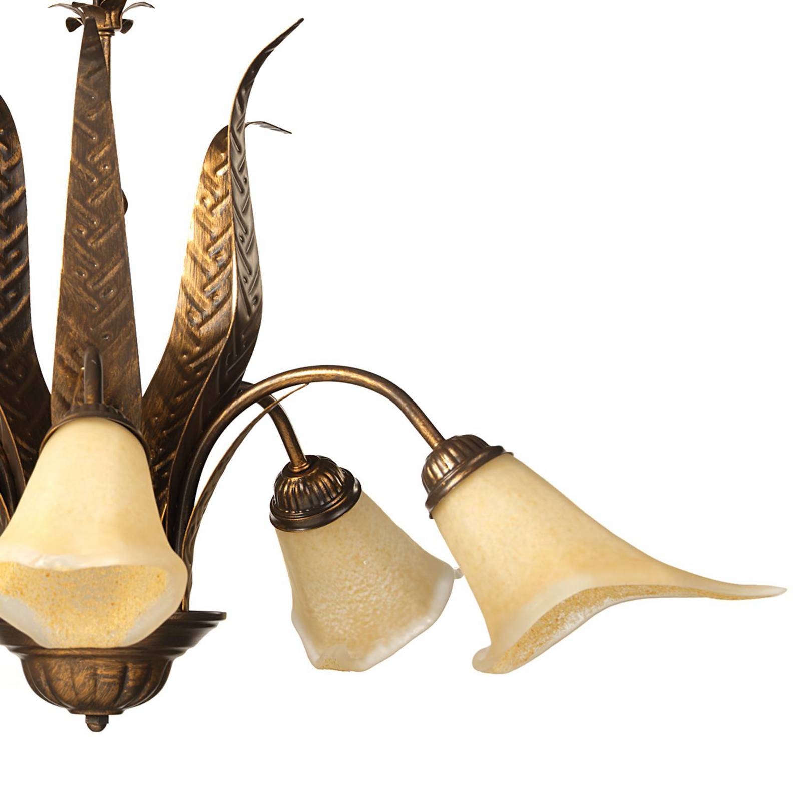 Lampa wisząca Alga, 5-punktowa, żelazo, szkło, Florentyna