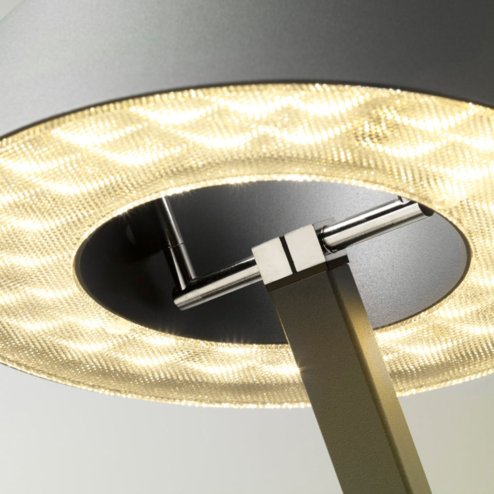 OLIGO Glance LED asztali lámpa ívelt szürke matt